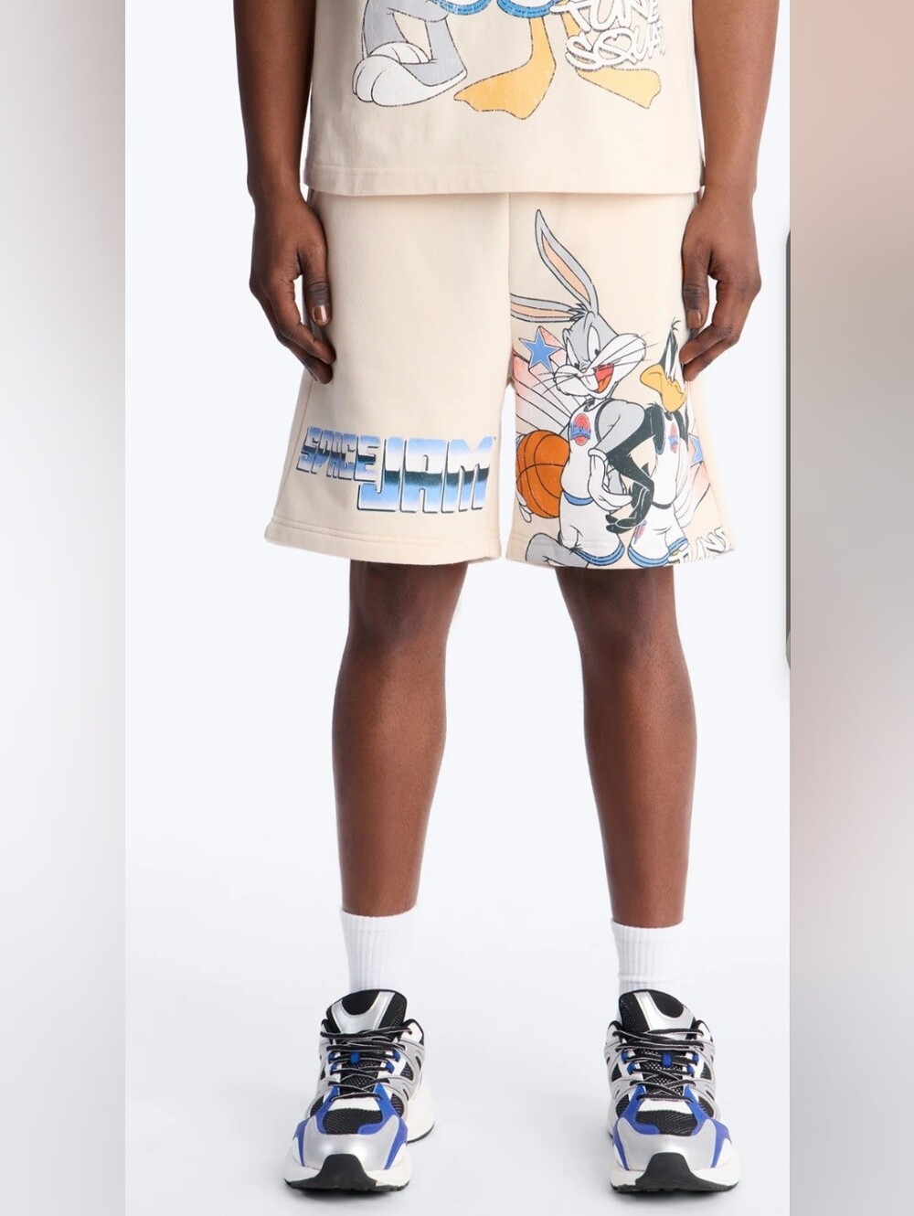 Space Jam Cream Graphic Athletic Shorts